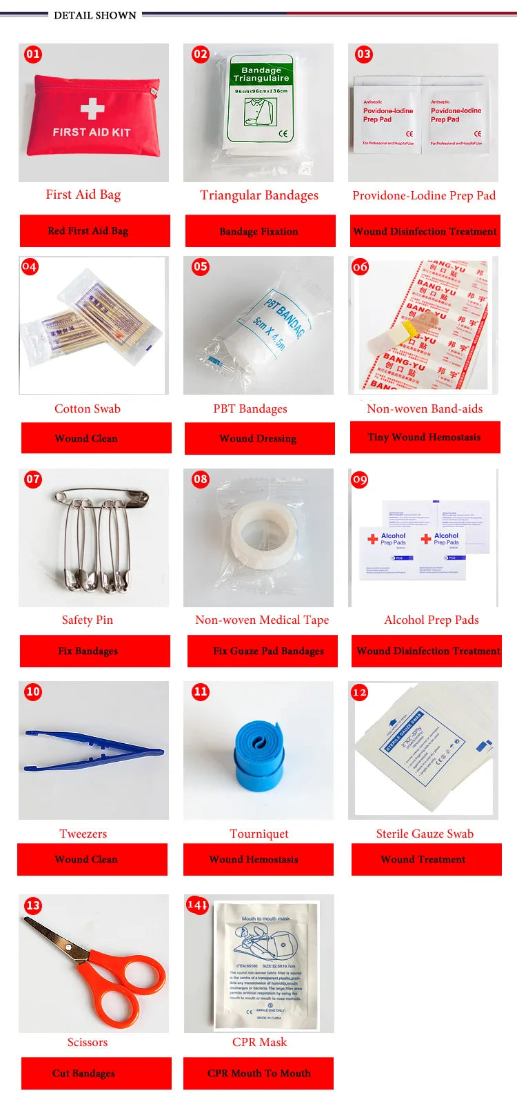 50-Piece Portable First Aid & Emergency Kit