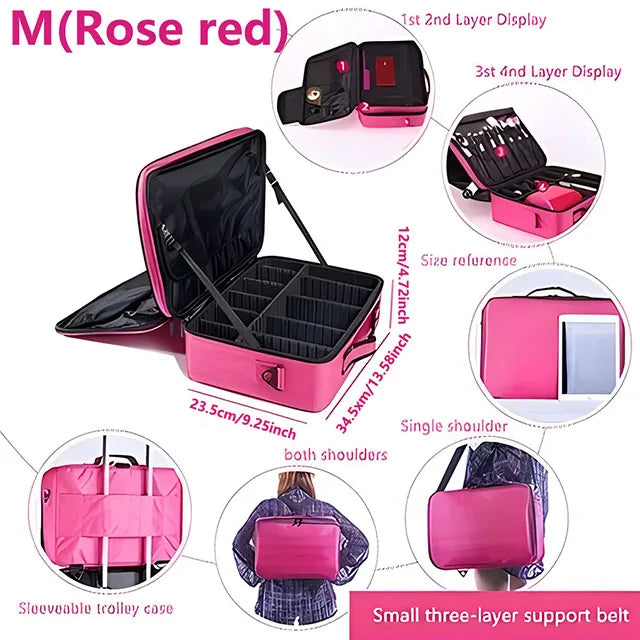 Large Professional Makeup & Nail Tool Organizer