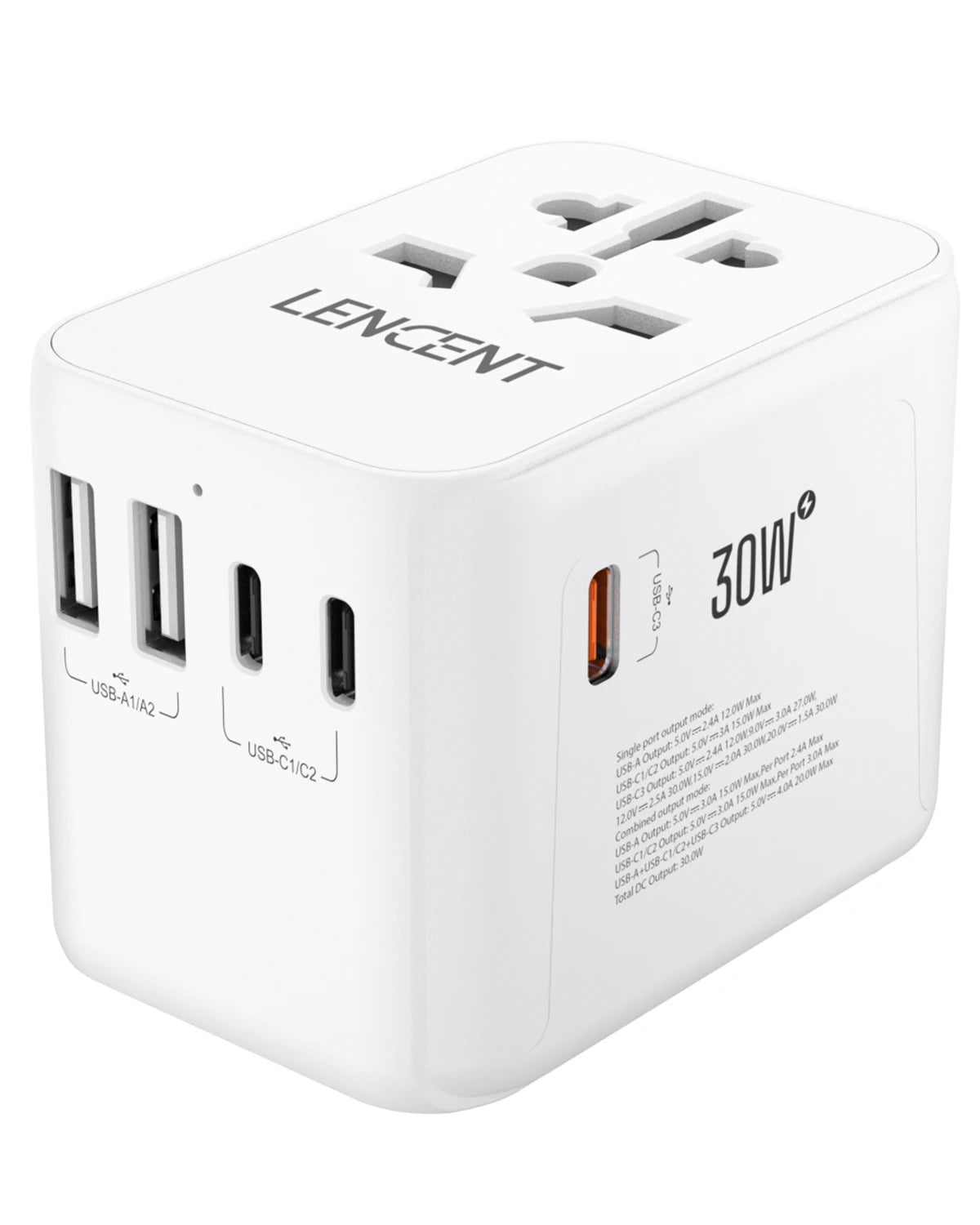 Universal Travel Adapter with USB & Type-C Charging