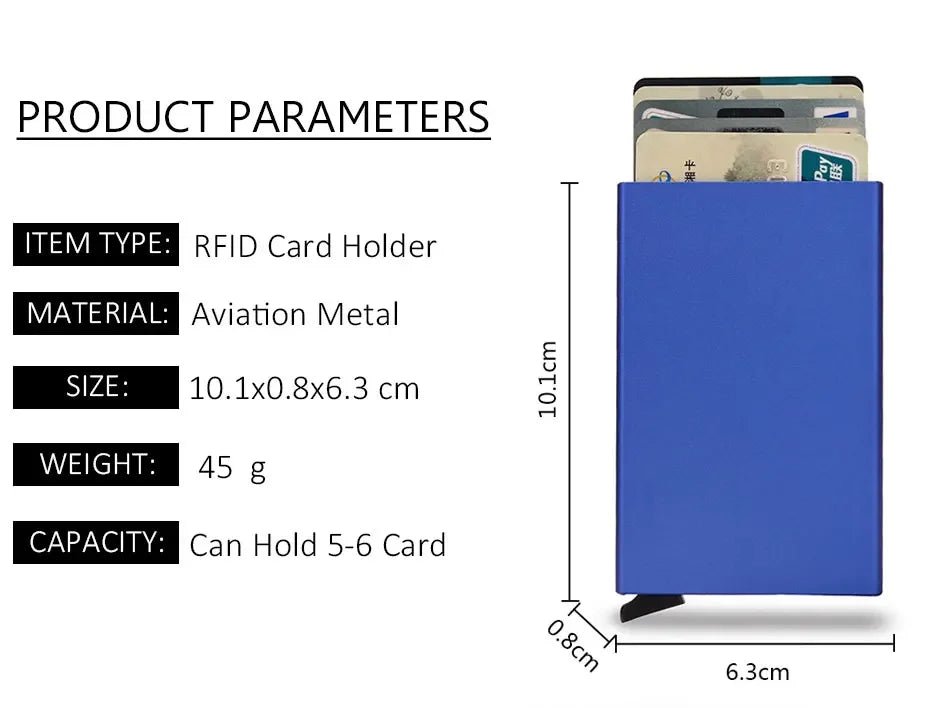 Slim RFID Metal Wallet for Men & Women
