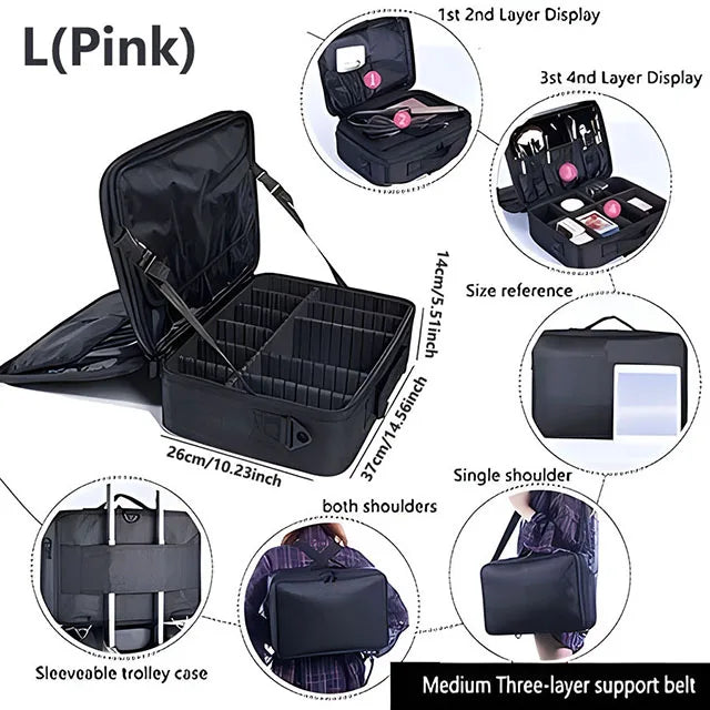 Large Professional Makeup & Nail Tool Organizer