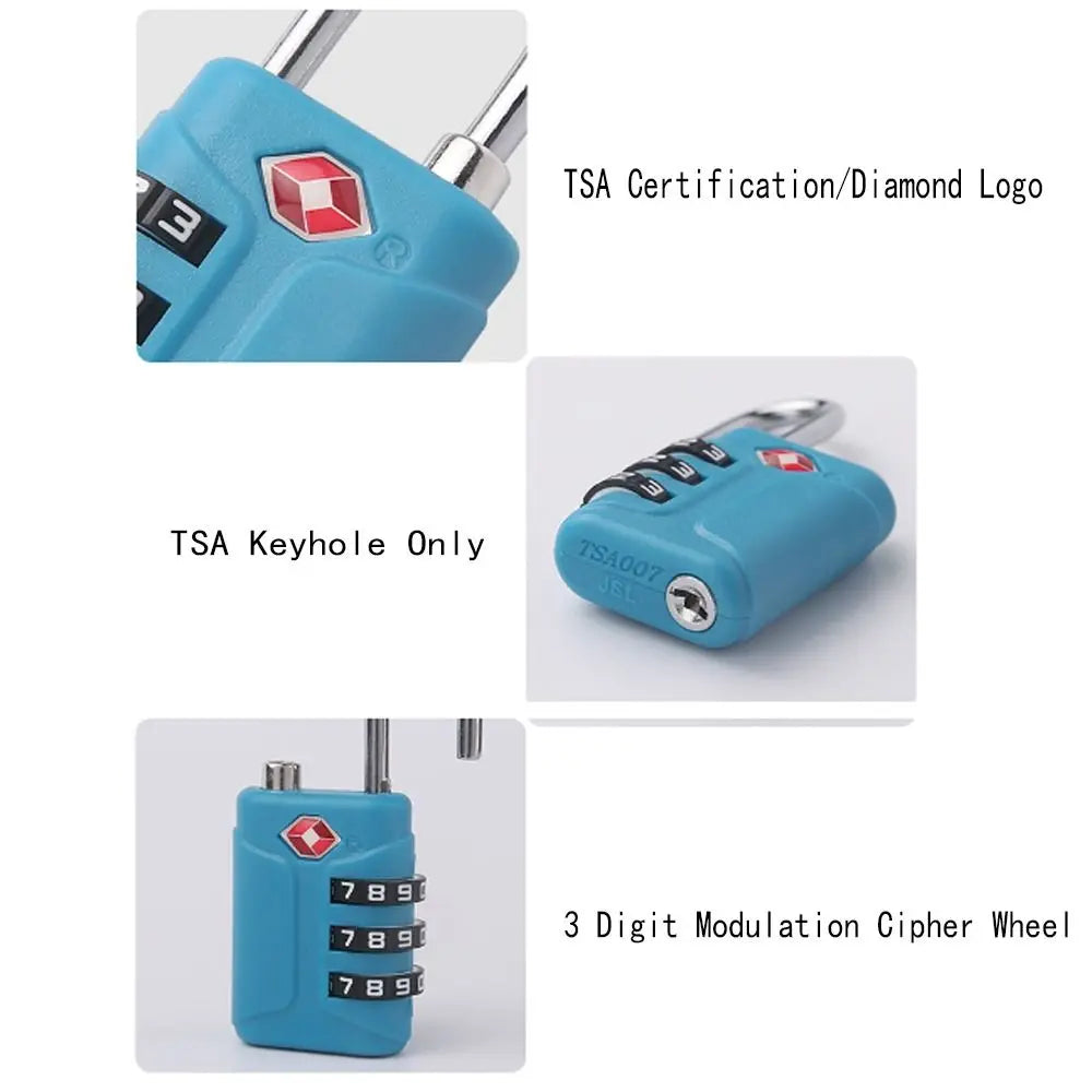 TSA 3-Digit Travel Combination Padlock