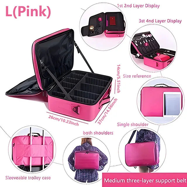 Large Professional Makeup & Nail Tool Organizer