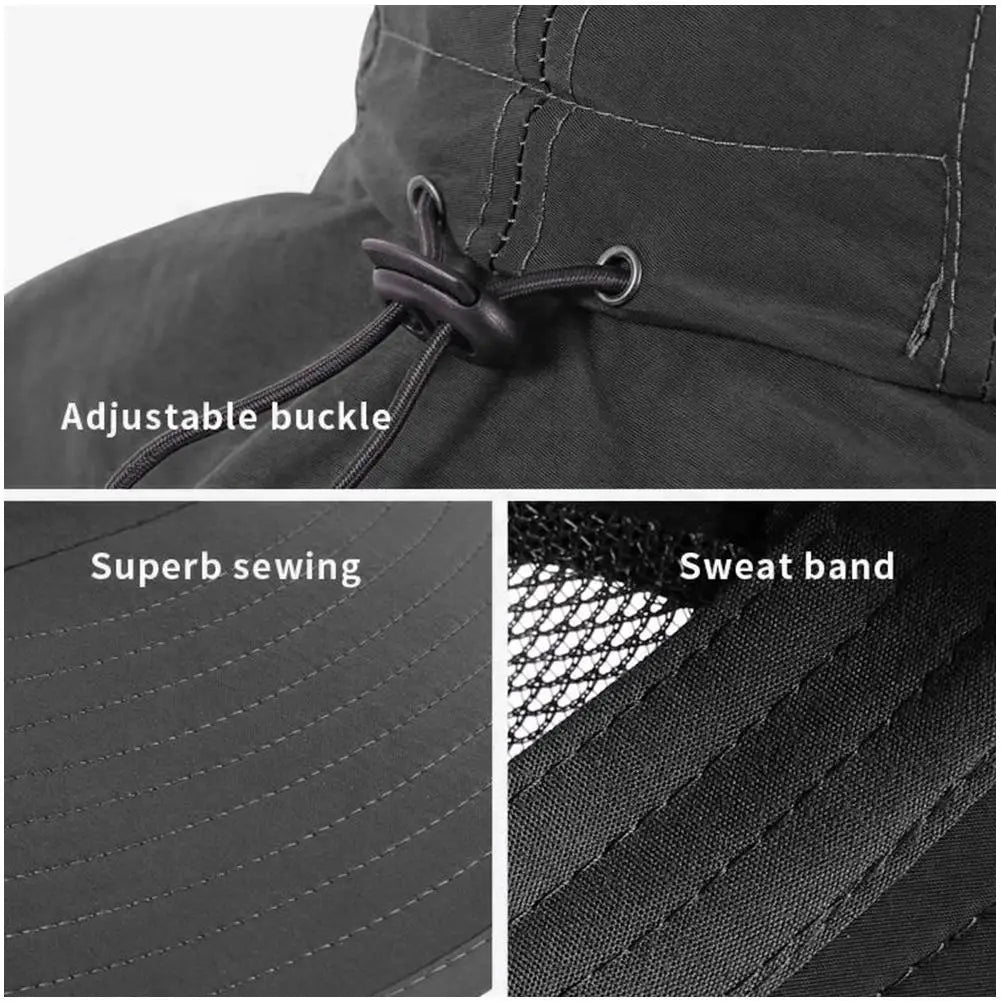 Wide Brim Sun Hat with Neck Flap