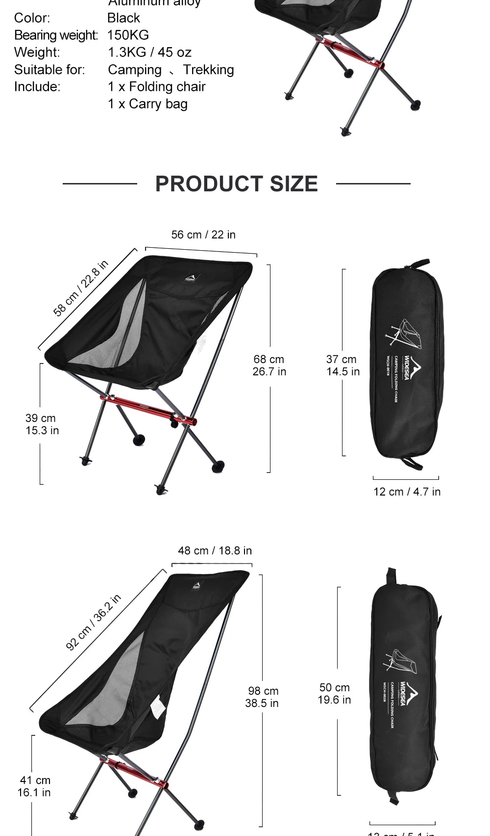 Folding Camp & Fishing Leisure Chair