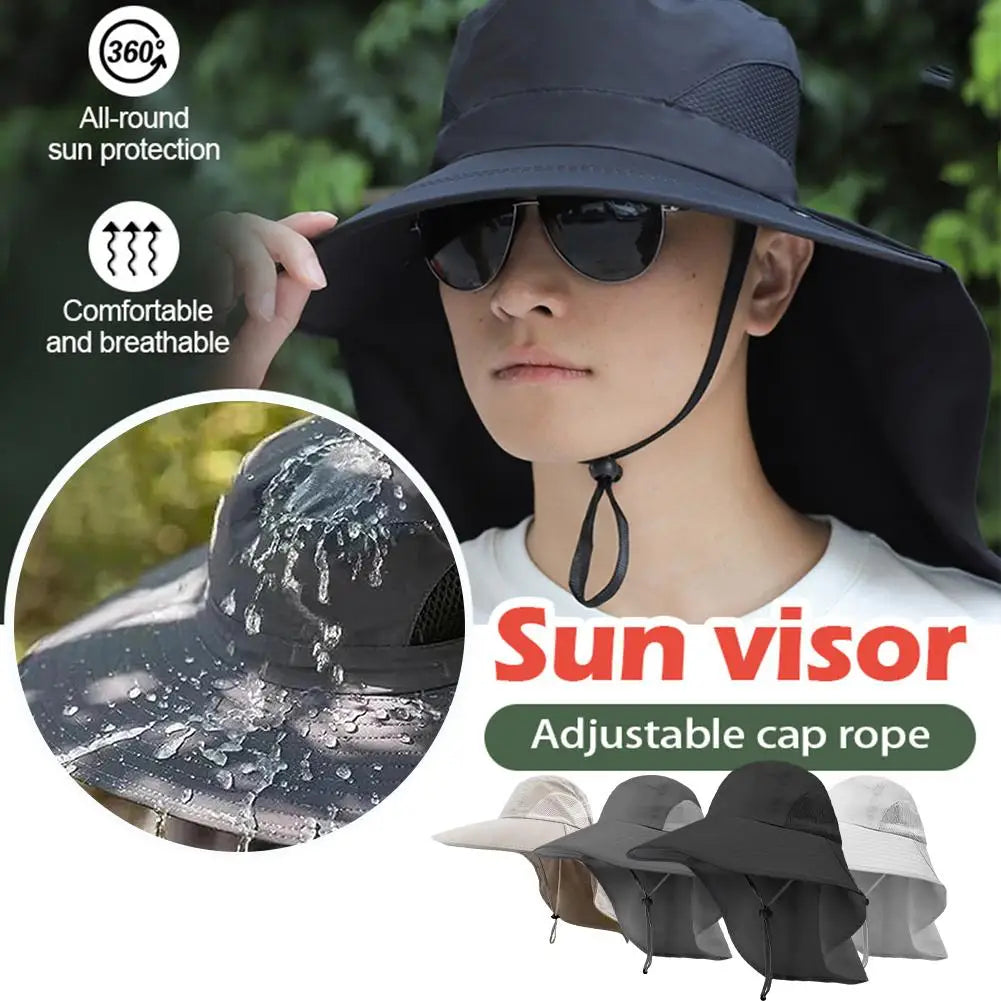 Wide Brim Sun Hat with Neck Flap