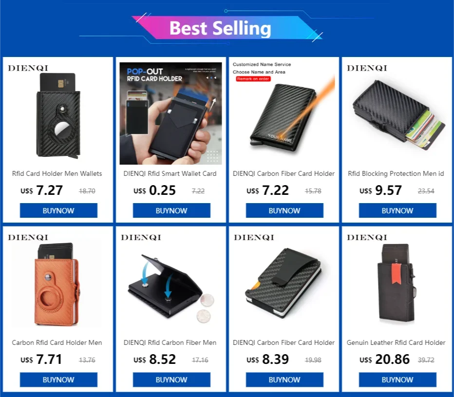 Slim RFID Metal Wallet for Men & Women