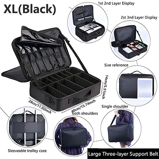 Large Professional Makeup & Nail Tool Organizer