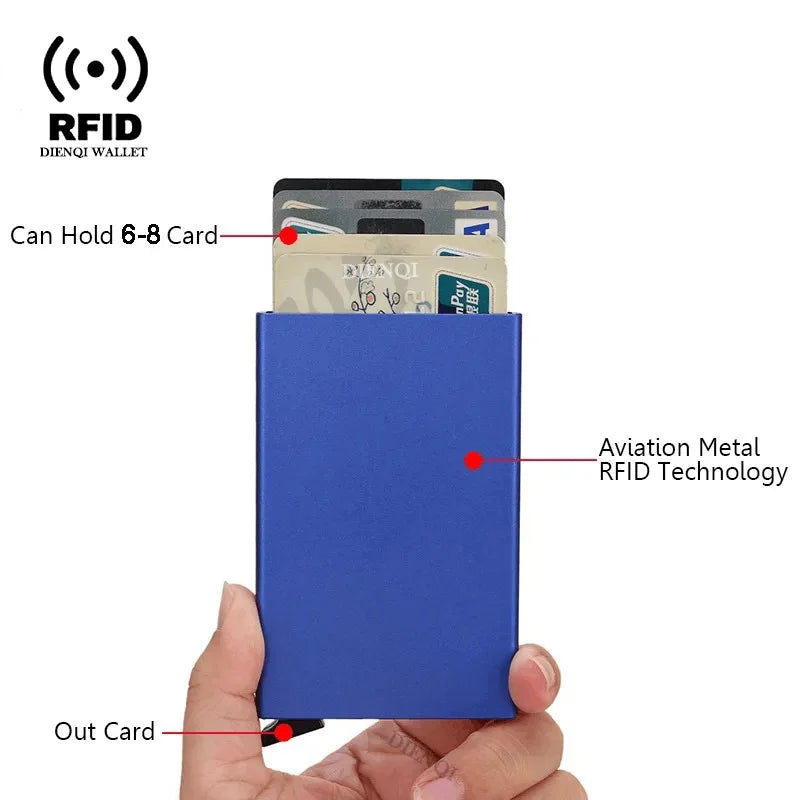 Slim RFID Metal Wallet for Men & Women
