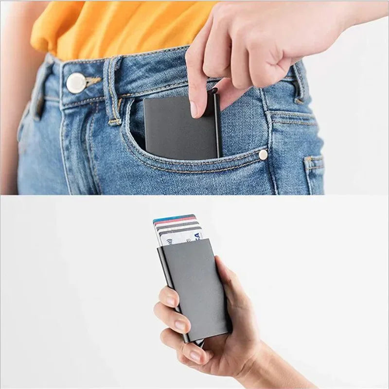 Slim RFID Metal Wallet for Men & Women