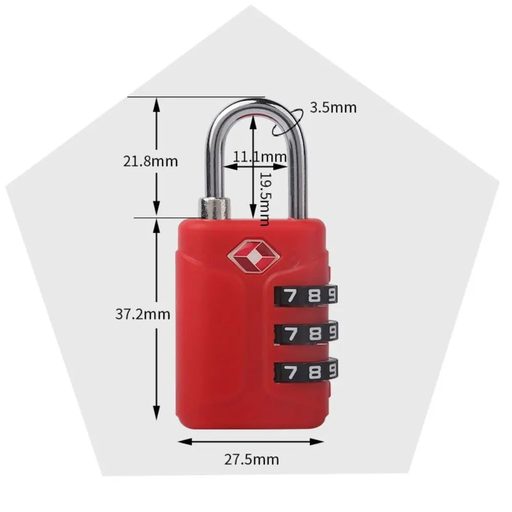 TSA 3-Digit Travel Combination Padlock
