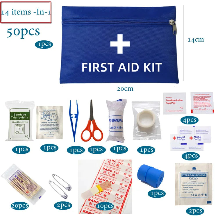 50-Piece Portable First Aid & Emergency Kit