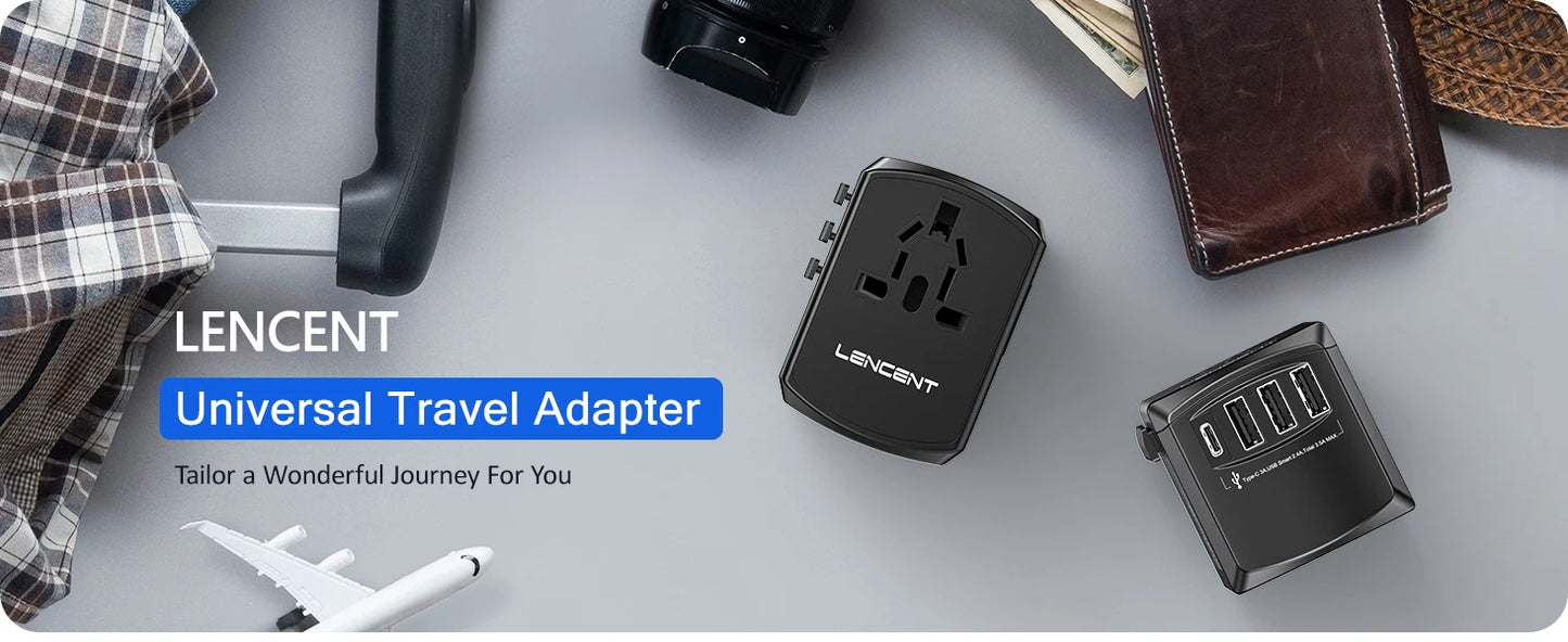 Universal Travel Adapter with USB & Type-C Charging