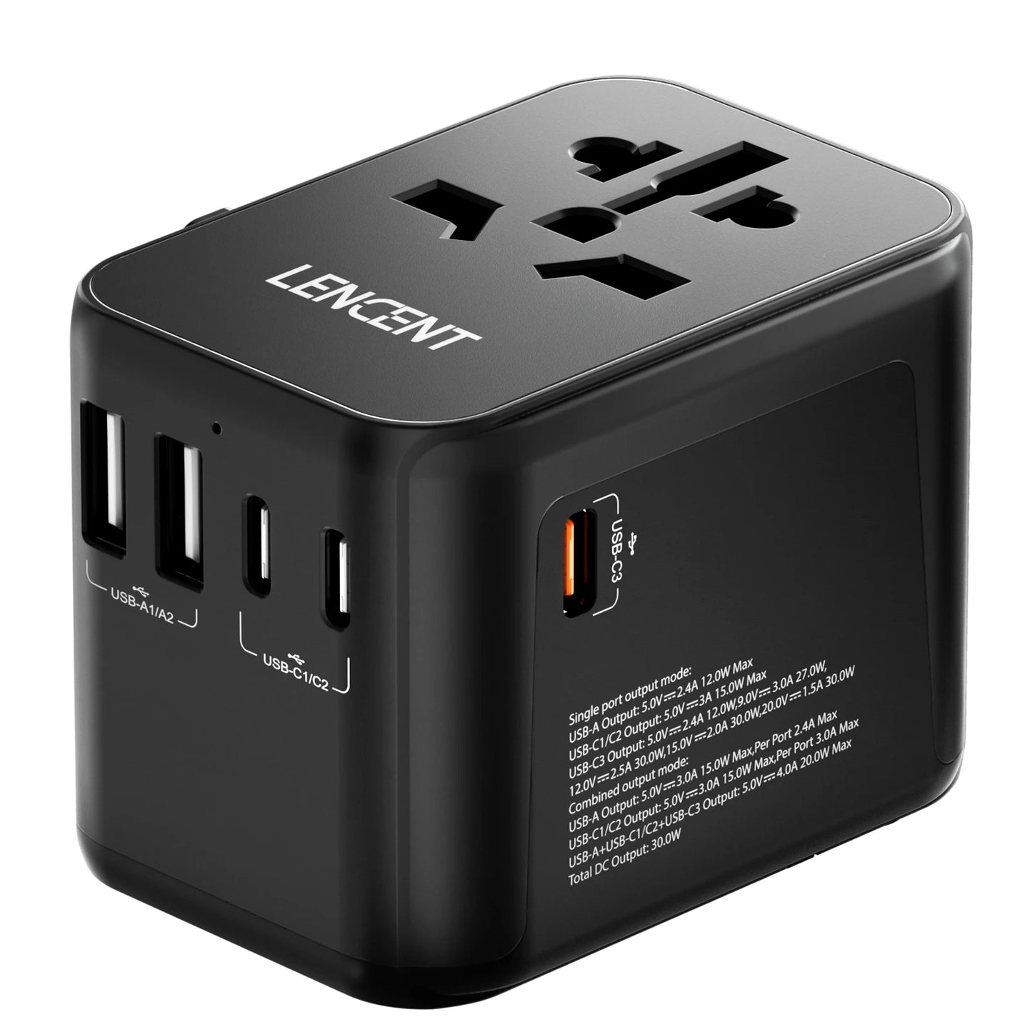 Universal Travel Adapter with USB & Type-C Charging
