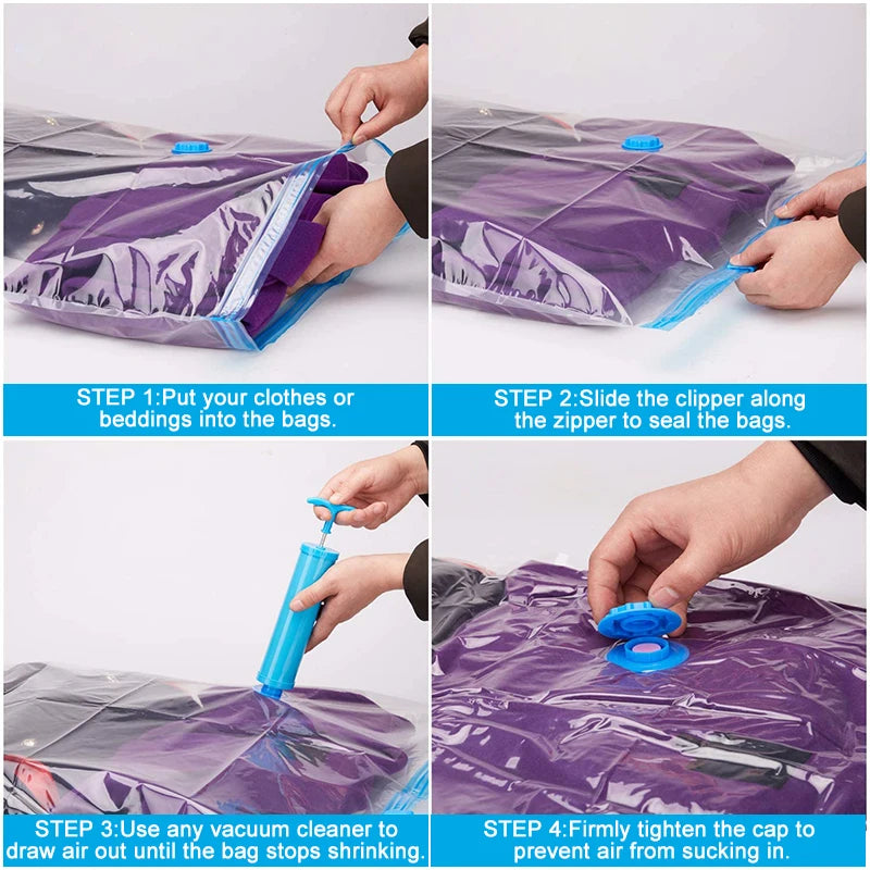 Vacuum Storage Bags for Clothes & Bedding