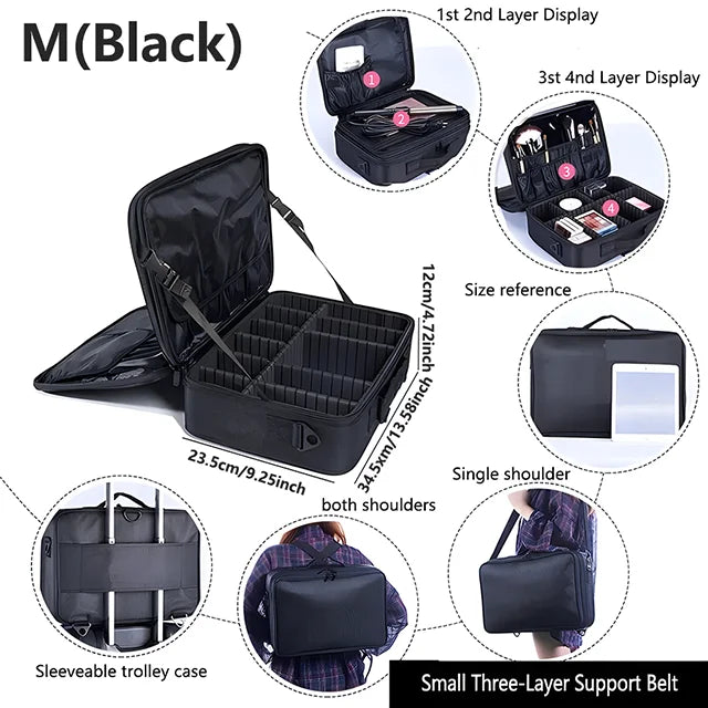 Large Professional Makeup & Nail Tool Organizer
