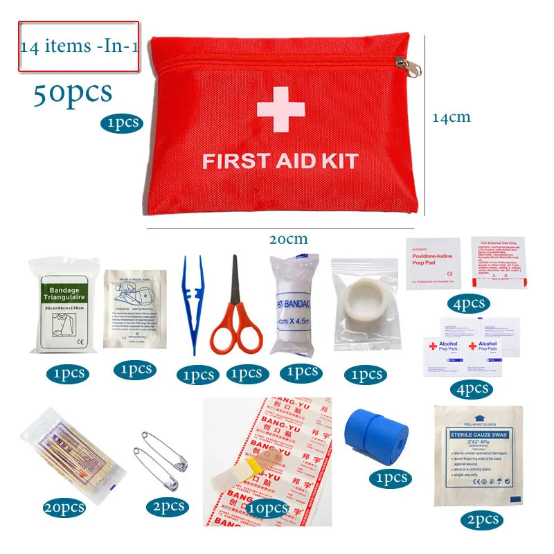 50-Piece Portable First Aid & Emergency Kit