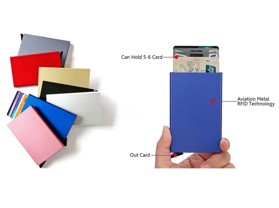 Slim RFID Metal Wallet for Men & Women