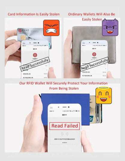 Slim RFID Metal Wallet for Men & Women
