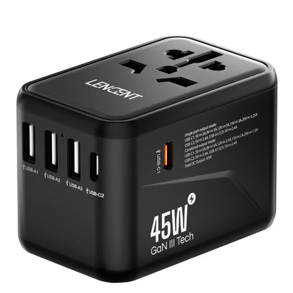 Universal Travel Adapter with USB & Type-C Charging