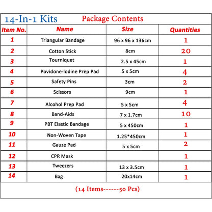 50-Piece Portable First Aid & Emergency Kit