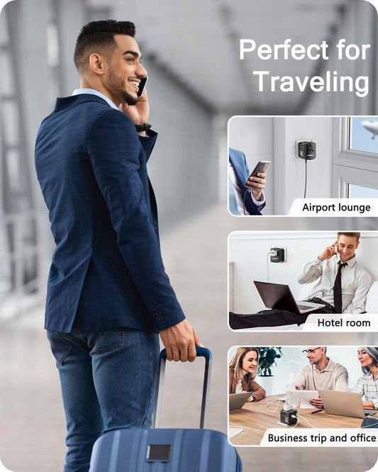 Universal Travel Adapter with USB & Type-C Charging