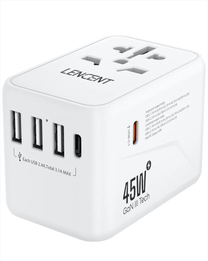 Universal Travel Adapter with USB & Type-C Charging